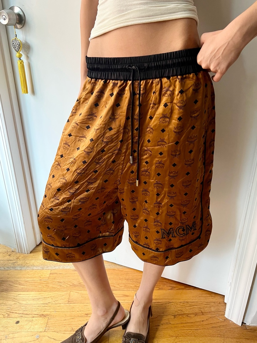 MCM luxury silk jersey shorts